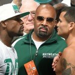 Floyd Mayweather and Marcos Maidana go head-to-head at the weigh in
