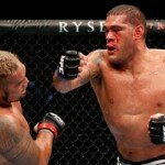 Antonio Silva punches Mark Hunt during UFC Fight Night 33 heavyweight bout