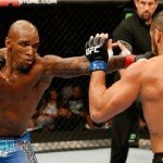 Francis Carmont punches Thales Leites duriing UFC Fight Night 49 middleweight bout