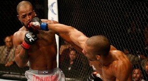 Edson Barboza lands right hand on Bobby Green at UFC Fight Night 57