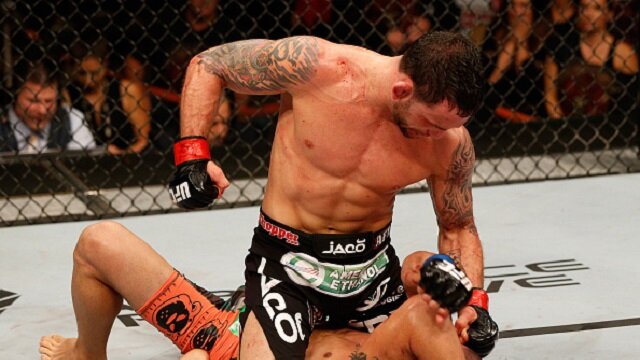 Frankie Edgar punches Cub Swanson at UFC Fight Night 57