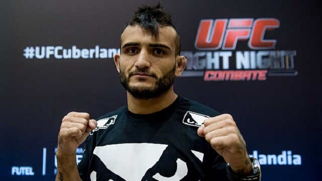 John Lineker poses for photo during UFC Fight Night 56 Ultimate Media Day
