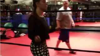 Dude Doesn't Care, Blatantly Stares At UFC Champion Miesha Tate While She Jumps Rope