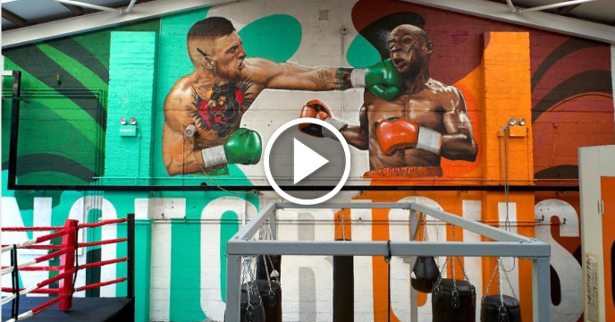 Conor McGregor Paints Mural of Punching Floyd Mayweather on Gym Wall