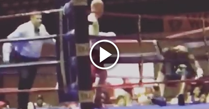 Boxer Knocks Opponent Out So Hard He Falls Out Of The Ring