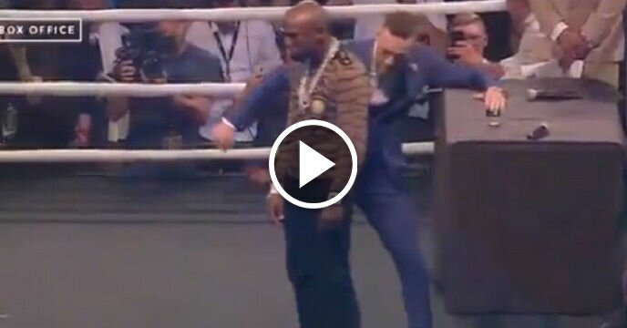 Conor McGregor Pretends to Spank Floyd Mayweather Jr. During London Press Conference