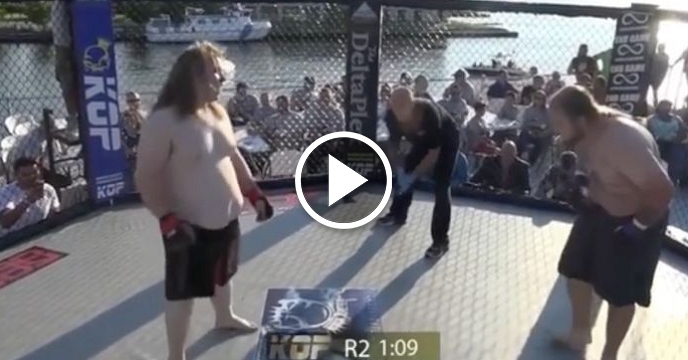 MMA Fight Ends Abruptly After Dude Pukes All Over The Cage