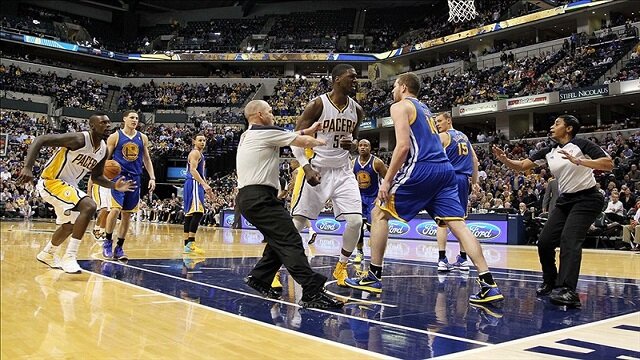 Video: Roy Hibbert Gets Ejected During Warriors Pacers Brawl