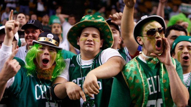 BOSTON - MAY 22: Fans cheer in Game Two of the Eastern Conference Finals between the Boston Celtics and the Detroit Pistons during the 2008 NBA Playoffs at the TD Banknorth Garden on May 22, 2008 in Boston, Massachusetts. The Pistons won 103-97. NOTE TO USER: User expressly acknowledges and agrees that, by downloading and or using this photograph, User is consenting to the terms and conditions of the Getty Images License Agreement (Photo by Jim Rogash/Getty Images)