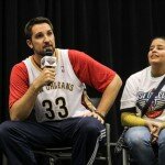 METAIRIE, LA - MARCH 8: Ryan Anderson of the New Orleans Pelicans joins teammates as they host a season ticket holders event on March 8, 2014 at the New Orleans Pelicans practice facility in Metairie, Louisiana. NOTE TO USER: User expressly acknowledges and agrees that, by downloading and or using this Photograph, user is consenting to the terms and conditions of the Getty Images License Agreement. Mandatory Copyright Notice: Copyright 2014 NBAE (Photo by Layne Murdoch Jr./NBAE via Getty Images)