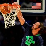Feb 16, 2014; New Orleans, LA, USA; Eastern Conference center Joakim Noah (13) of the Chicago Bulls dunks the ball during the 2014 NBA All-Star Game at the Smoothie King Center. Mandatory Credit: Bob Donnan-USA TODAY Sports