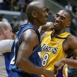 Kobe Bryant shares a laugh with Michael Jordan