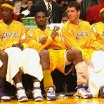 Los Angeles Lakers- Kobe Bryant, Luke Walton, Kwame Brown, Smush Parker, Lamar Odom on bench