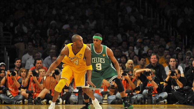 Kobe Bryant Rajon Rondo Los Angeles Lakers Boston Celtics