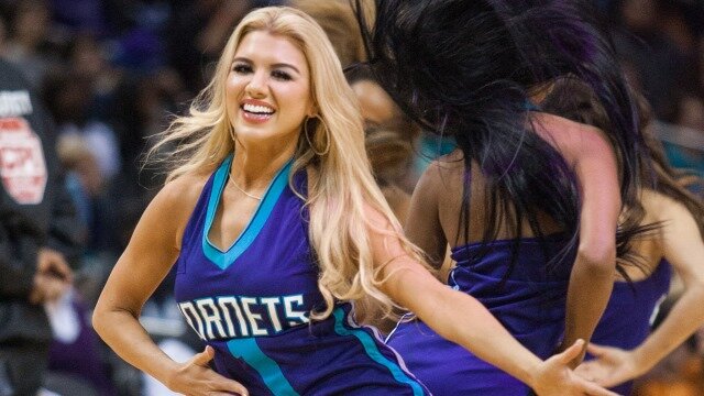 Nov 1, 2014; Charlotte, NC, USA; The Charlotte Hornets cheerleaders the Honey Bees perform during the second half in the game against the Memphis Grizzlies at Time Warner Cable Arena. The Grizzlies beat the Hornets 71-69. Mandatory Credit: Jeremy Brevard-USA TODAY Sports