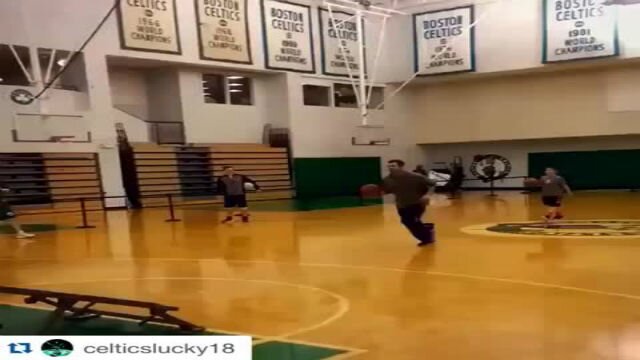 Watch Boston Celtics Coach Brad Stevens Show Excellent Form On Trampoline Dunk