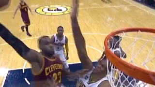 Watch Indiana Pacers' Myles Turner Reject LeBron James With Authority
