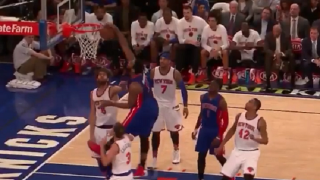  Pistons' Andre Drummond Hits Floor After Being Rejected By Rim 