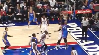  Russell Westbrook Throws Down Massive Slam On 76ers 