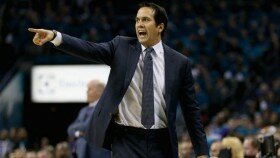 Watch Erik Spoelstra Lose His Mind As Luol Deng Narrowly Avoids 5-Second Call