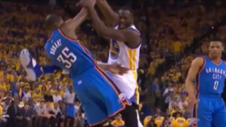 Watch Draymond Green Recklessly Kick Kevin Durant In Arm