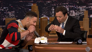 Watch Ben Simmons Eat A Cheesesteak on 'The Tonight Show Starring Jimmy Fallon'