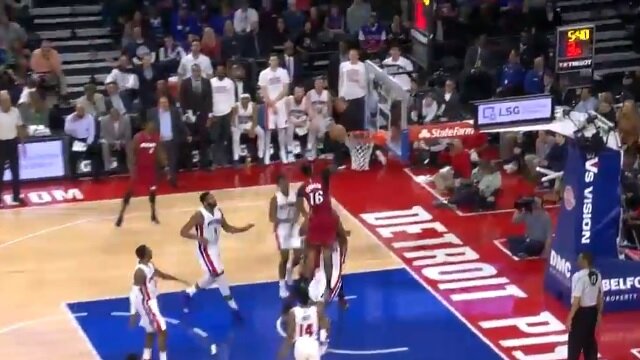 Miami Heat\'s James Johnson Throws Down Dunk of the Year Candidate Against Detroit Pistons