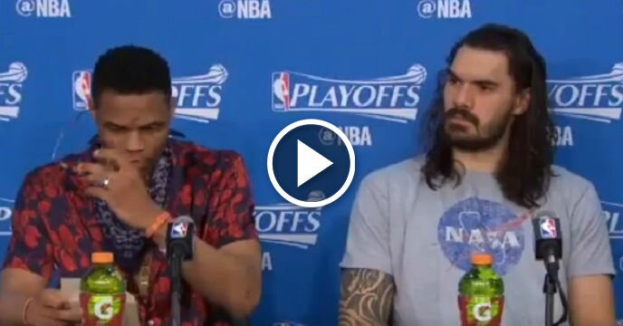 Russell Westbrook Roasts Reporter Who Asked Steven Adams a Controversial Question