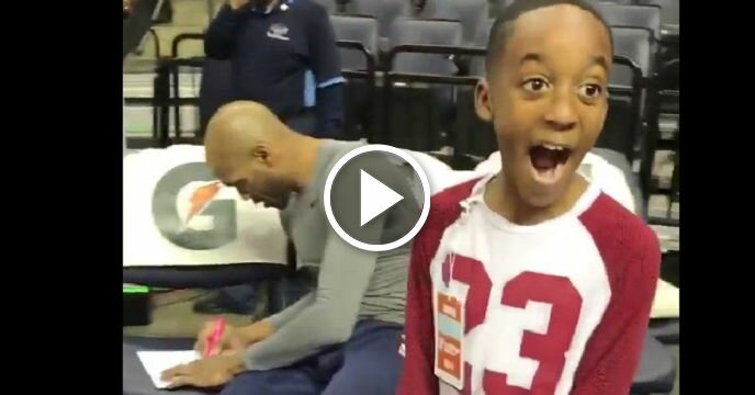 Young Kid Can't Contain His Excitement After Getting Vince Carter's Autograph