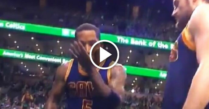 J.R. Smith Gets Beer Spilled on Him When He Falls Into Crowd, Sniffs It, Then Licks It Off