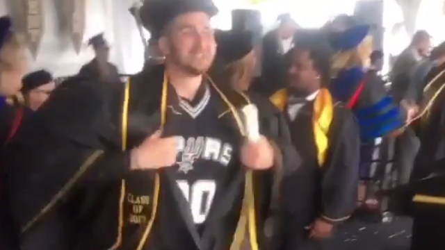 Manu Ginobili Gets Shoutout from College Graduate Receiving his Diploma