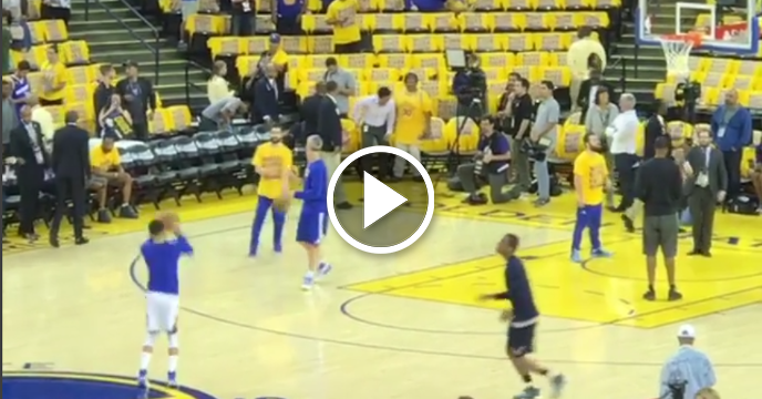 Steph Curry Drains 5 Straight Half Court Shots During Golden State Warriors Warmups