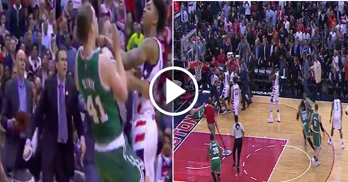 Wizards' Kelly Oubre Ejected For Absolutely Leveling Celtics' Kelly Olynyk
