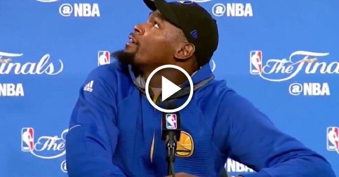Kevin Durant Leaves His Press Conference Early After Air Conditioner Begins Shaking, Making Noises Above His Head