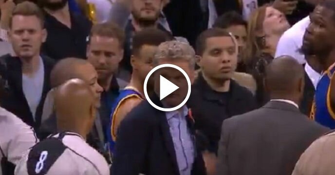 Warriors Head Coach Steve Kerr Flinches as if He Thought Referee Was Going to Hit Him