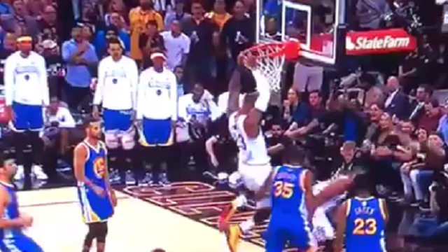 LeBron James Throws Up Alley-Oop To Himself Off Backboard For Monstrous Dunk