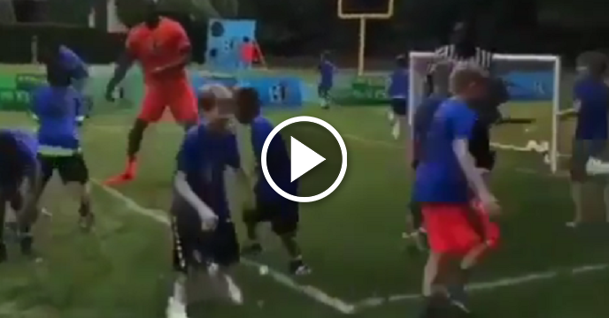 LeBron James Goes Wild During Water Balloon Fight At Son's Birthday Party