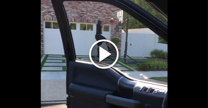 Anthony Davis Joins Drive-By Dunk Challenge While Cruising the Neighborhood