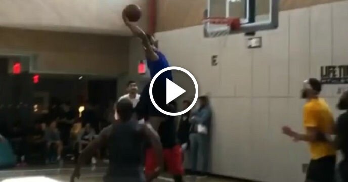 Russell Westbrook Throws Down Emphatic Dunk in Pickup Game