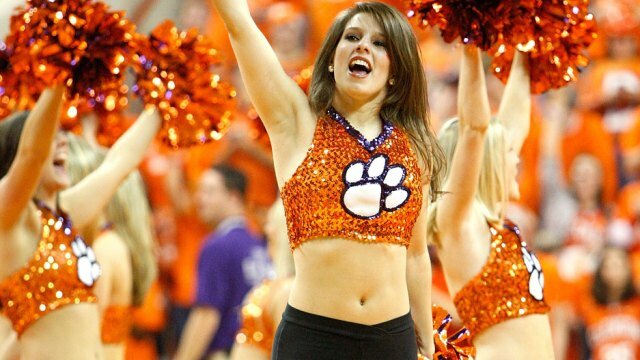 CLEMSON, SC - JANUARY 13: A Rally Cat cheers during the game between the Clemson Tigers and the North Carolina Tar Heels at Littlejohn Coliseum on January 13, 2010 in Clemson, South Carolina. (Photo by Kevin C. Cox/Getty Images)