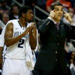 BUFFALO, NY - MARCH 20: Head coach Jay Wright of the Villanova Wildcats motions to his players during the second round of the 2014 NCAA Men's Basketball Tournament against the Milwaukee Panthers at the First Niagara Center on March 20, 2014 in Buffalo, New York. (Photo by Elsa/Getty Images)