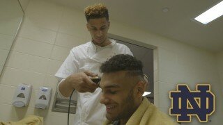  Notre Dame's Zach Auguste Doubles As Team Barber 
