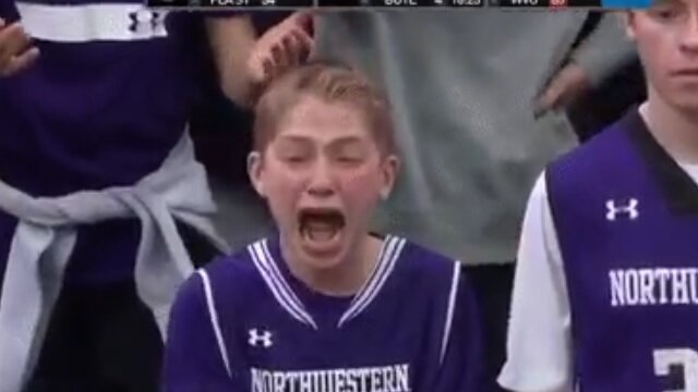 Little Northwestern Fan Bursts Out Into Tears After Refs Screw Wildcats
