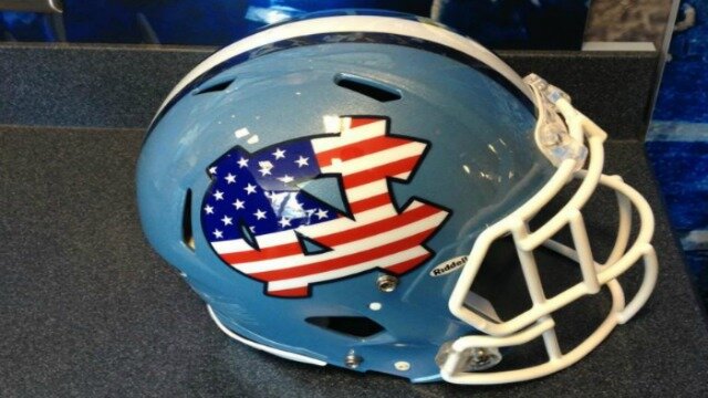 Stars and Stripes Adorn North Carolina Tar Heels\' Military Appreciation Day Helmets 