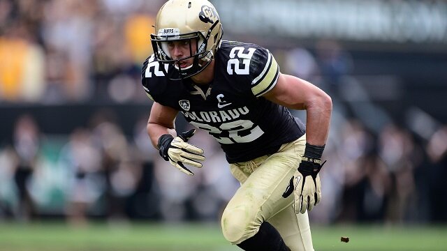 Colorado Buffaloes wide receiver Nelson Spruce (22) runs a route in the second quarter against the Washington Huskies at Folsom Field. 