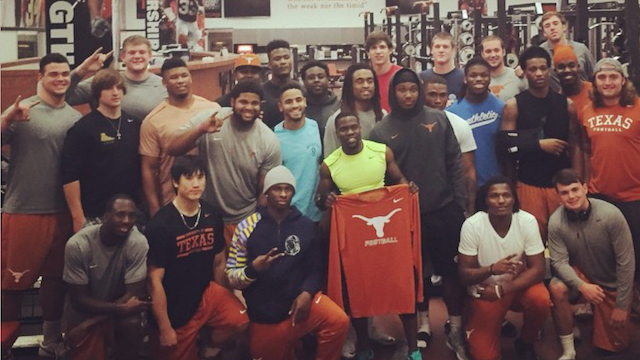 Comedian Kevin Hart Worked Out With the Texas Longhorns