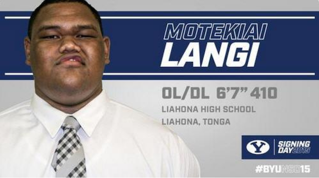 BYU Signs a 400-Pounder From Tonga on National Signing Day