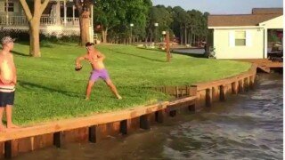 Watch Texas QB Shane Buechele Hit Jet Skier In Stride With Deep Ball From Dry Land