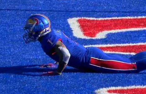 WATCH: Kansas player tries to hide in endzone