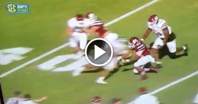 Mississippi State Football Player Inexplicably Levels Teammate During Spring Game